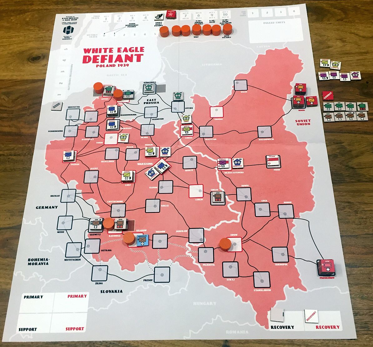 After TURN 5; VPs at 5. Katowice finally falls, Polish Central army is heading towards Gdynia and Danzig.