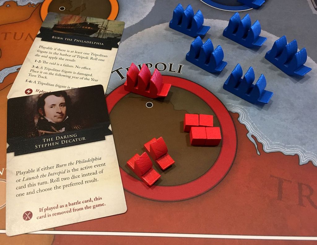 1805 - another obstacle to victory - pirate frigate - will burn thanks to well-played event.