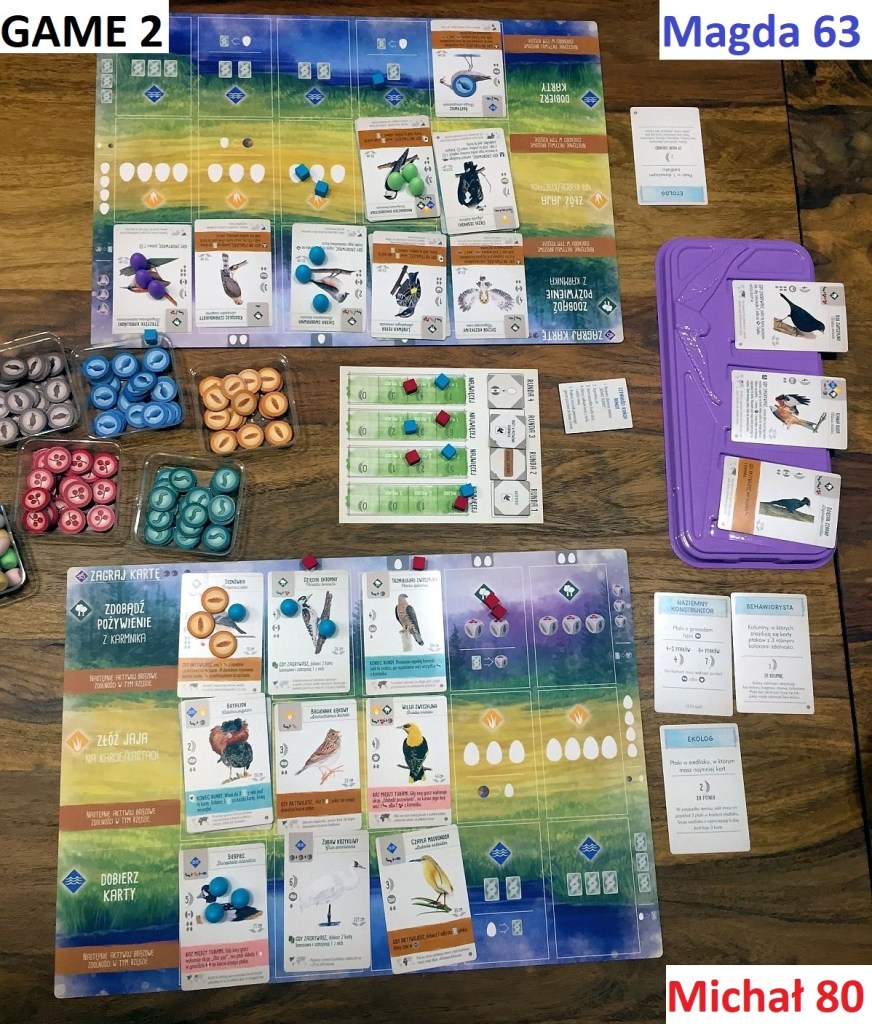 Game 2 - that was a really great performance from my side, especially with bonus cards (20 VPs) although I lost in end-of-turn goals.