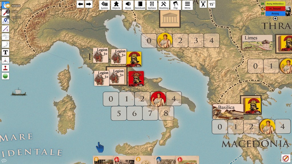 Adrian was relentless. His second attempt was at my forces in Italy. Fortunately, they survived.