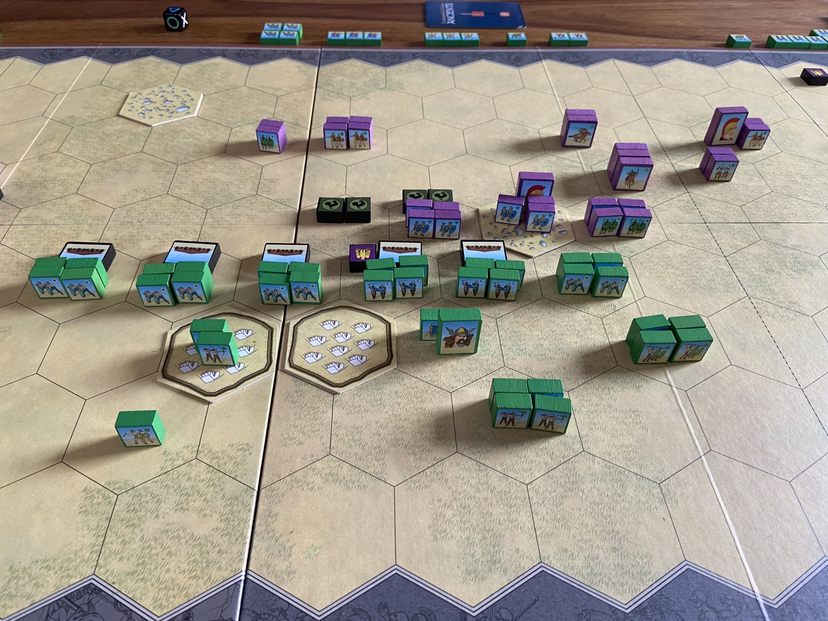 Situation in the center at game end.