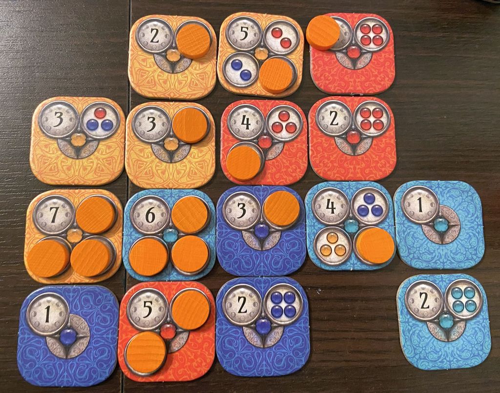 Then you start to build your "mosaic" by adding the tiles in particular way - so the tasks are fulfilled.