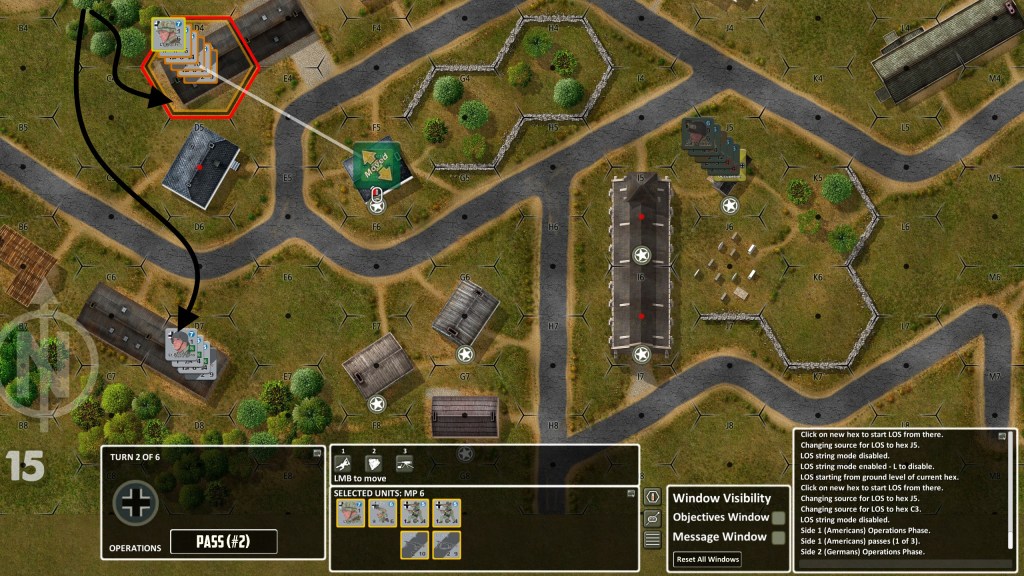 I started to approach Victory Point Locations from the West, triggering the Event in the process (Reinforcements, but chased by big group of US troops!) Will be interesting!