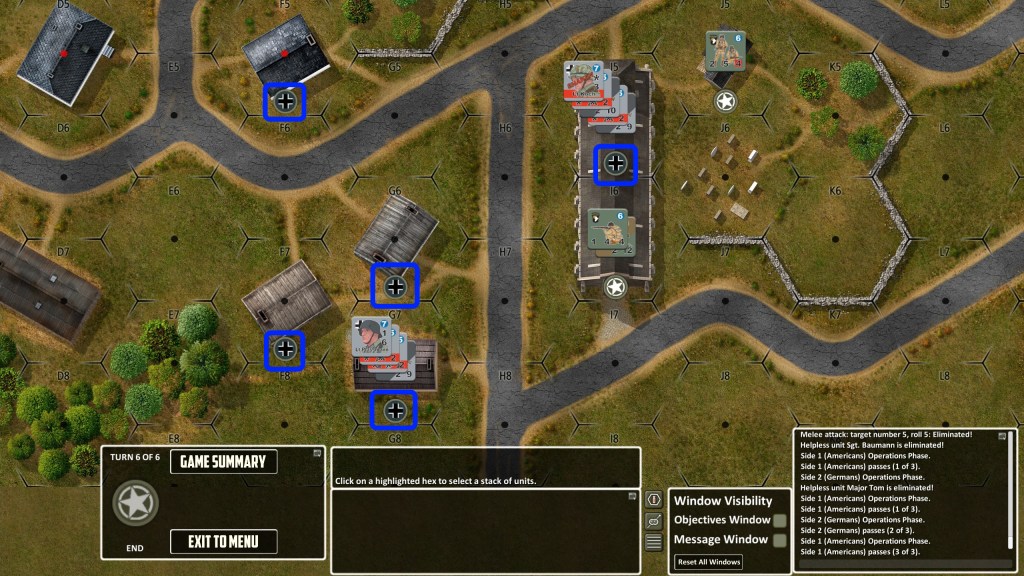 Final situation on the map - with me controlling 5 VP points!