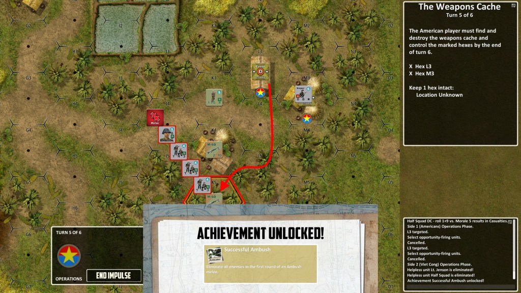 A "coup de grace" - my Lt. Diem charged and decimated the remnants of US forces (gaining achievement in the process!)